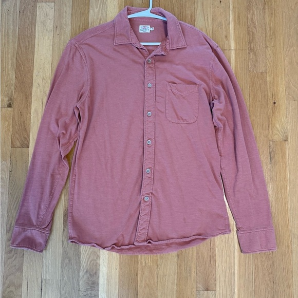 Faherty Men's M Medium Regular Fit Dusty Rose Knit Stretch Button Down Shirt - Picture 2 of 8